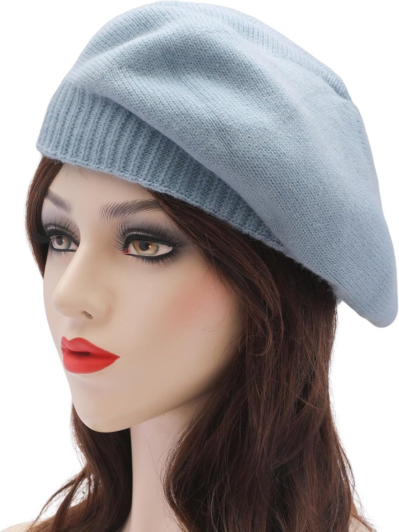 ZLYC French Beret hat, Reversible Solid Color Knit Warm Beret Cap for Womens Girls - Image 4